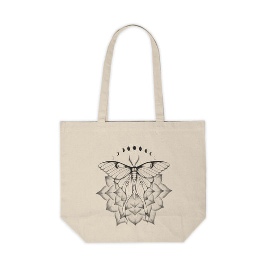 Canvas Tote - Luna Moth Mandala Design