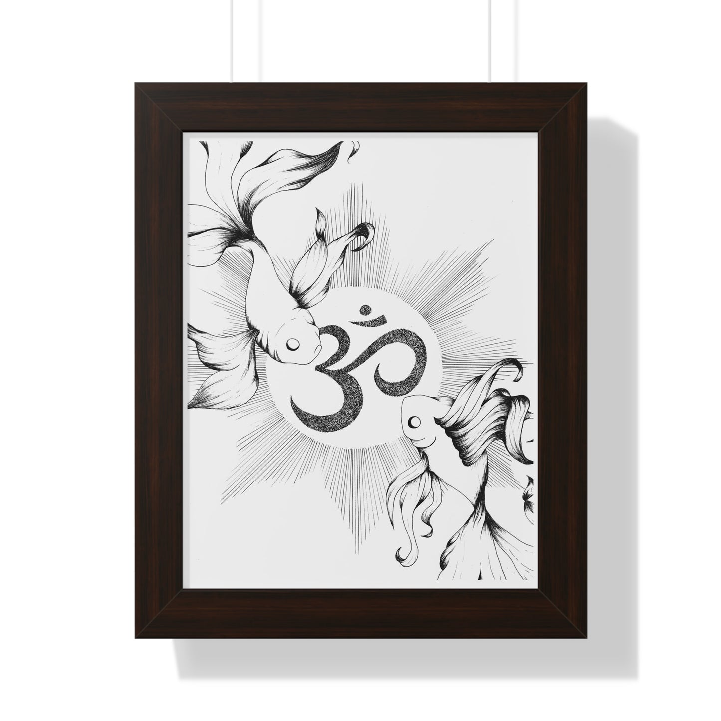 Vertical Poster - Koi Fish Yin Yang Mandala Ohm Design