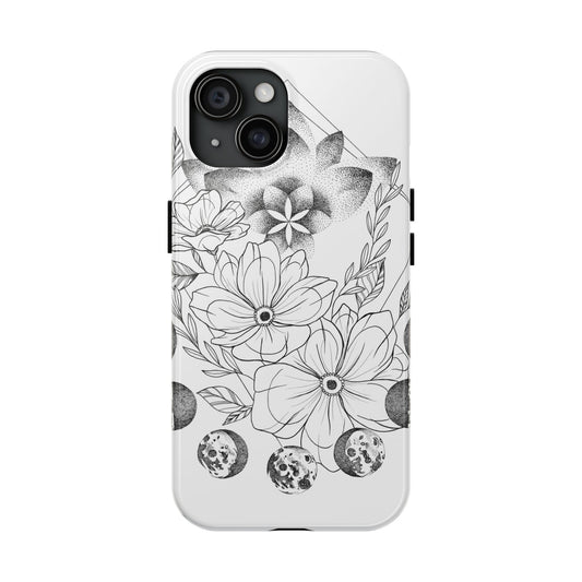 Phone Case - Moon Phases Mandala Floral Design