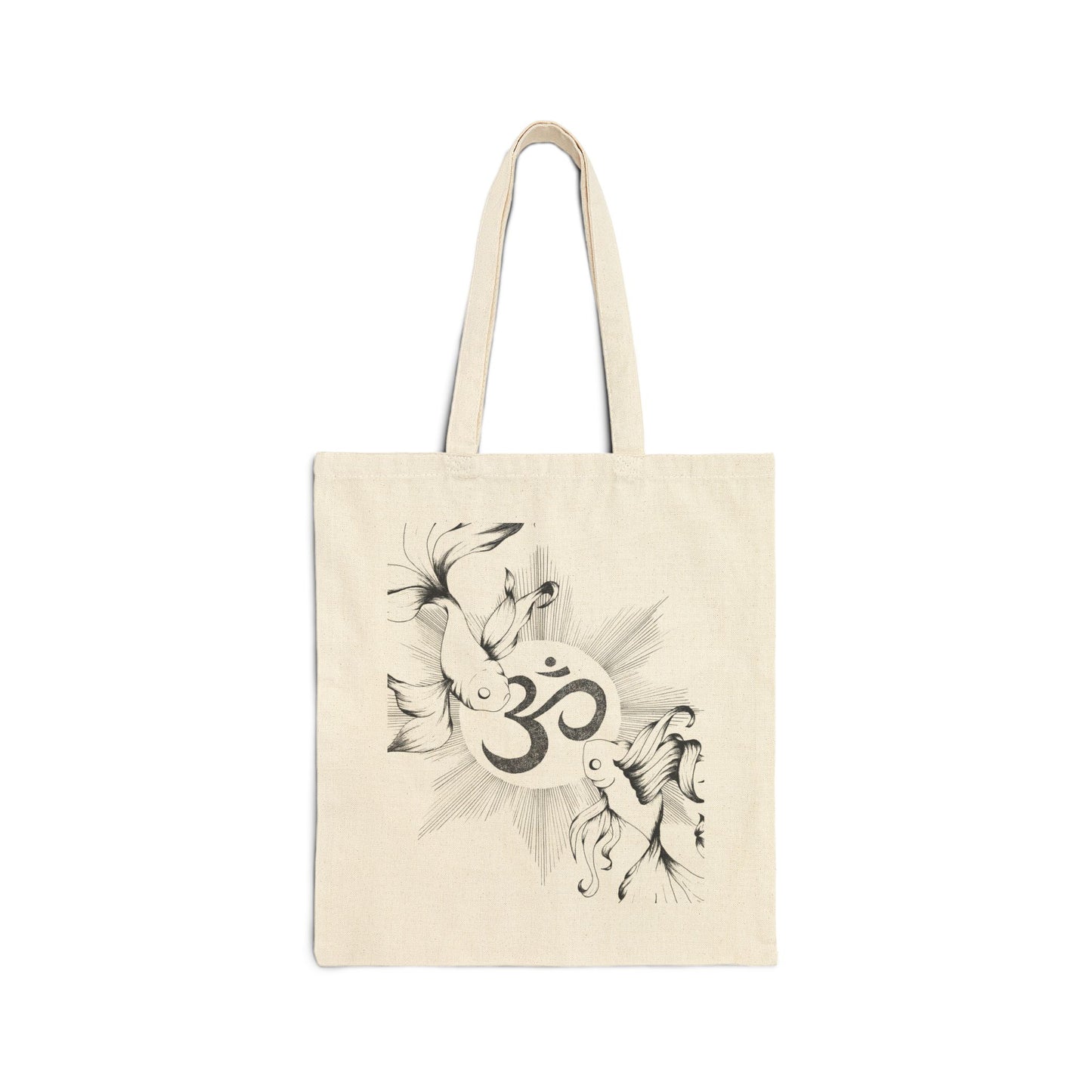 Canvas Tote Bag - Yin Yang and Ohm Symbol Design