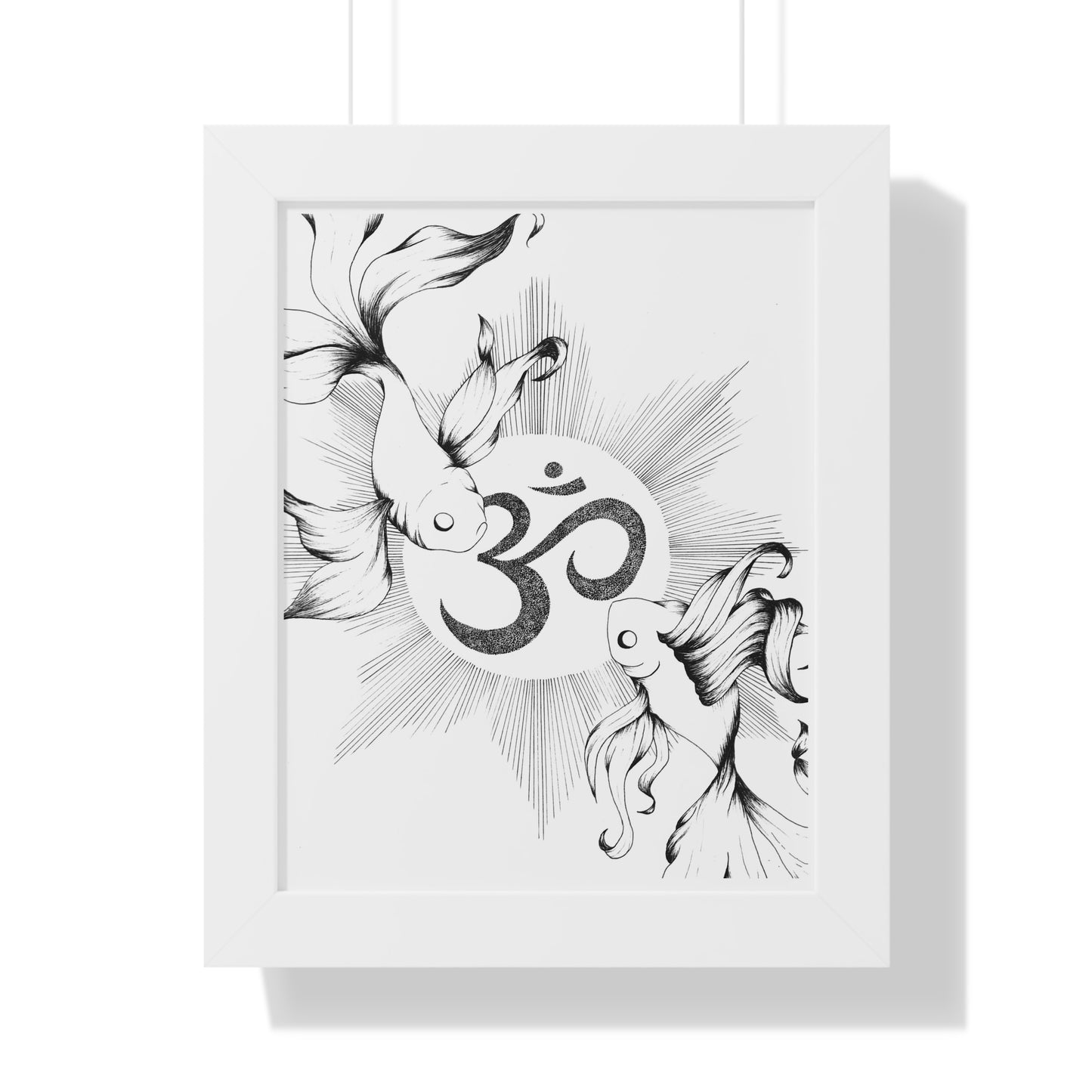 Vertical Poster - Koi Fish Yin Yang Mandala Ohm Design