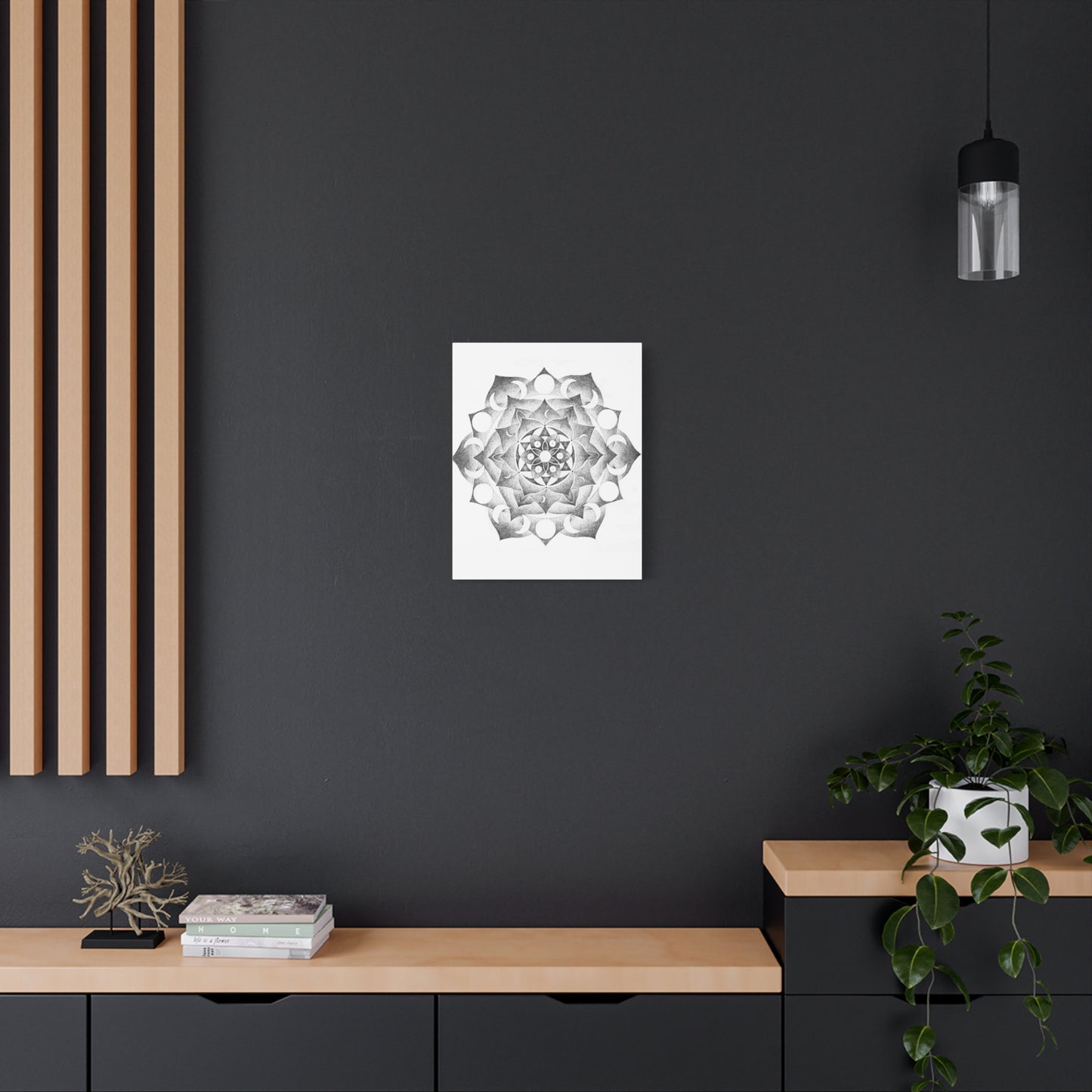 Canvas Wall Art - Moon Mandala Design