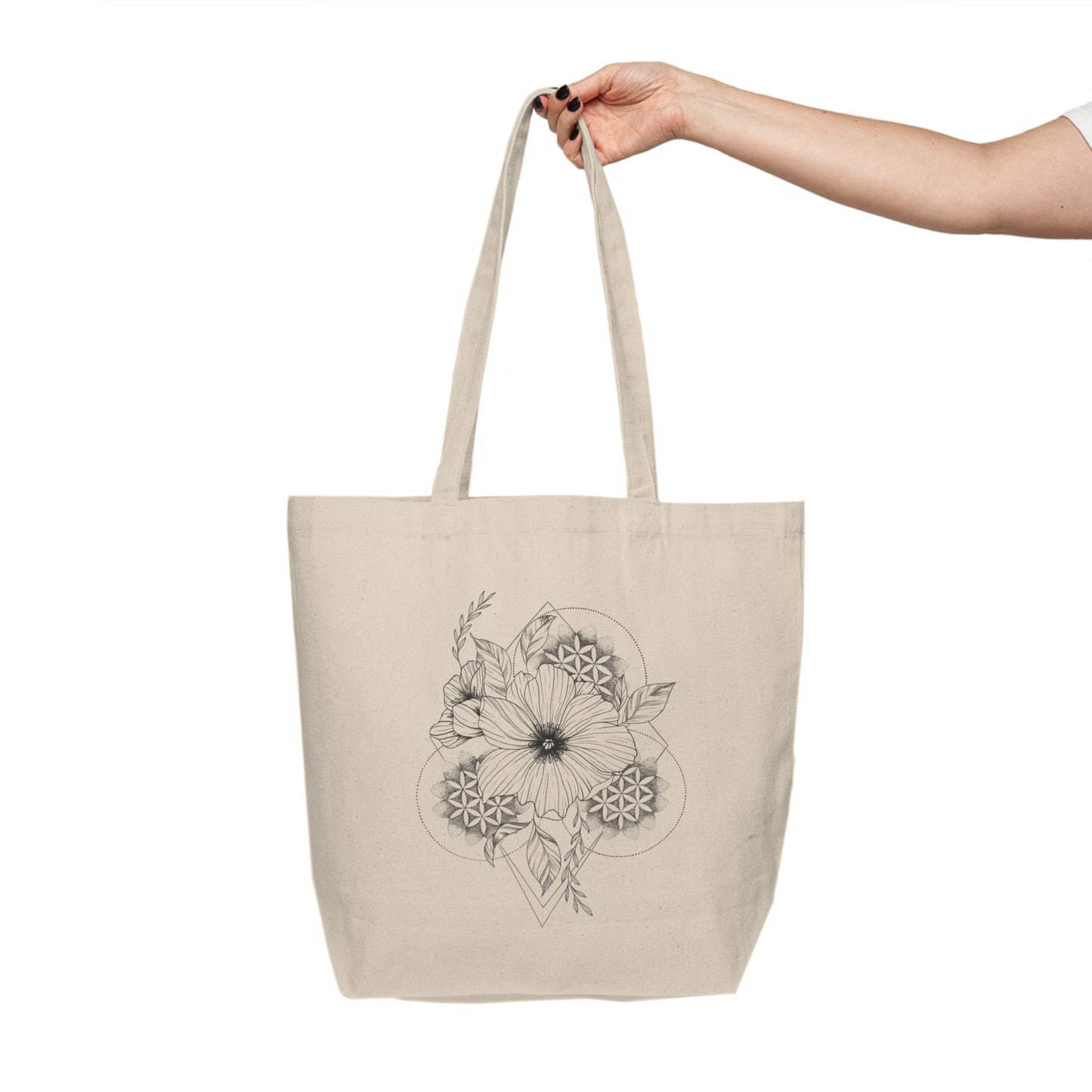 Canvas Tote Bag - Flower of Life Sacred Geometry Design