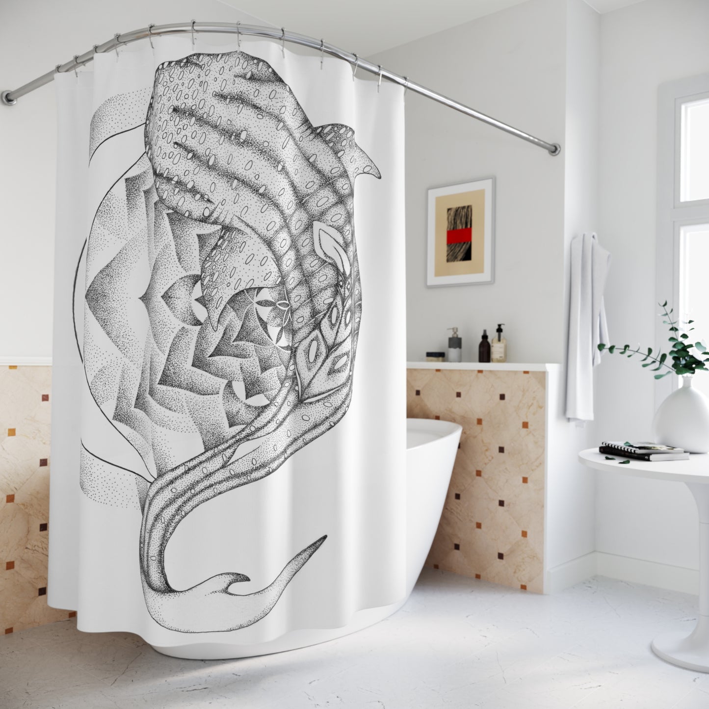 Shower Curtains - Mandala Whale Shark Design