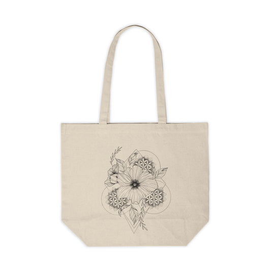 Canvas Tote Bag - Flower of Life Sacred Geometry Design