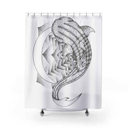 Shower Curtains - Mandala Whale Shark Design