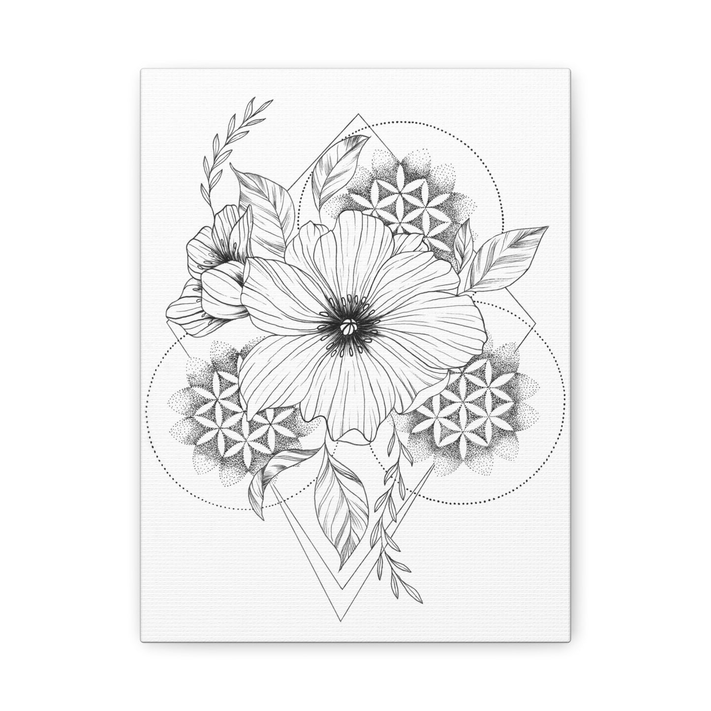 Canvas Print flowers sacred geometry