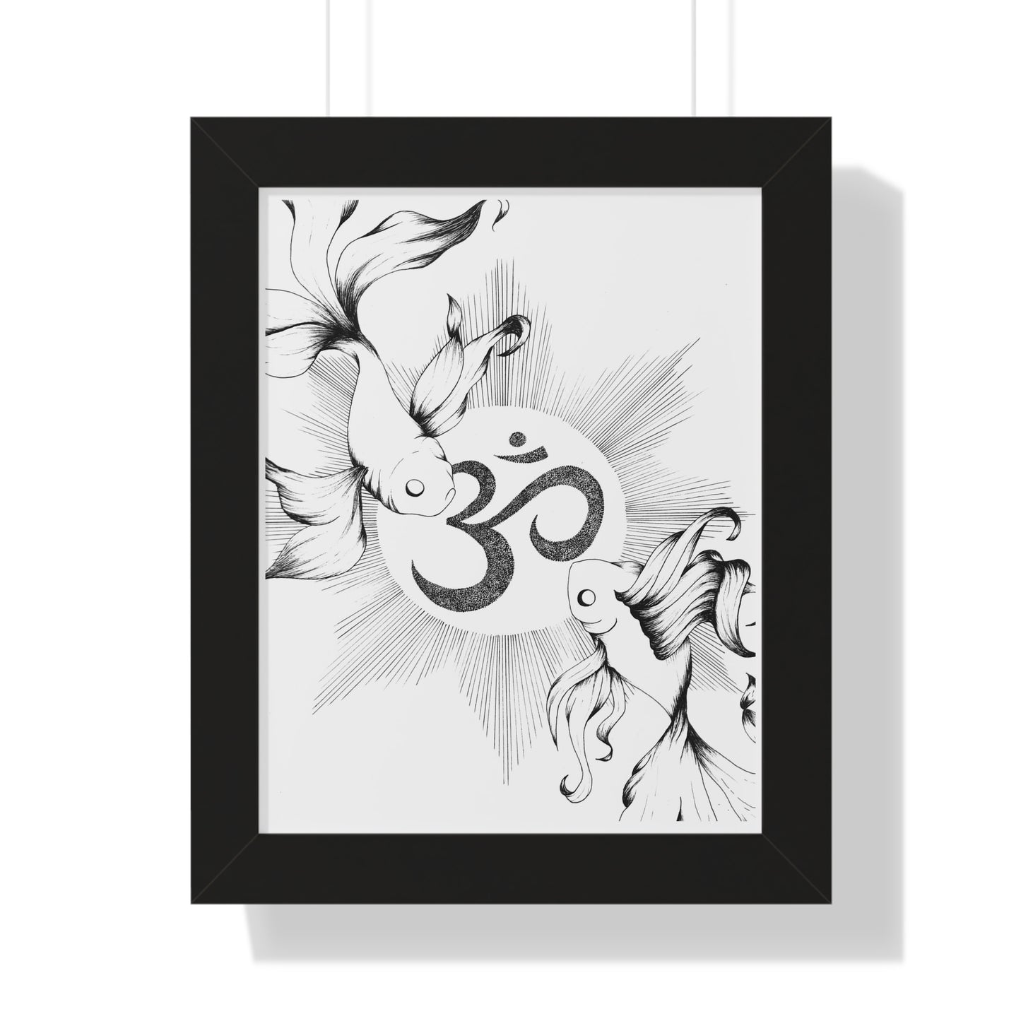 Vertical Poster - Koi Fish Yin Yang Mandala Ohm Design