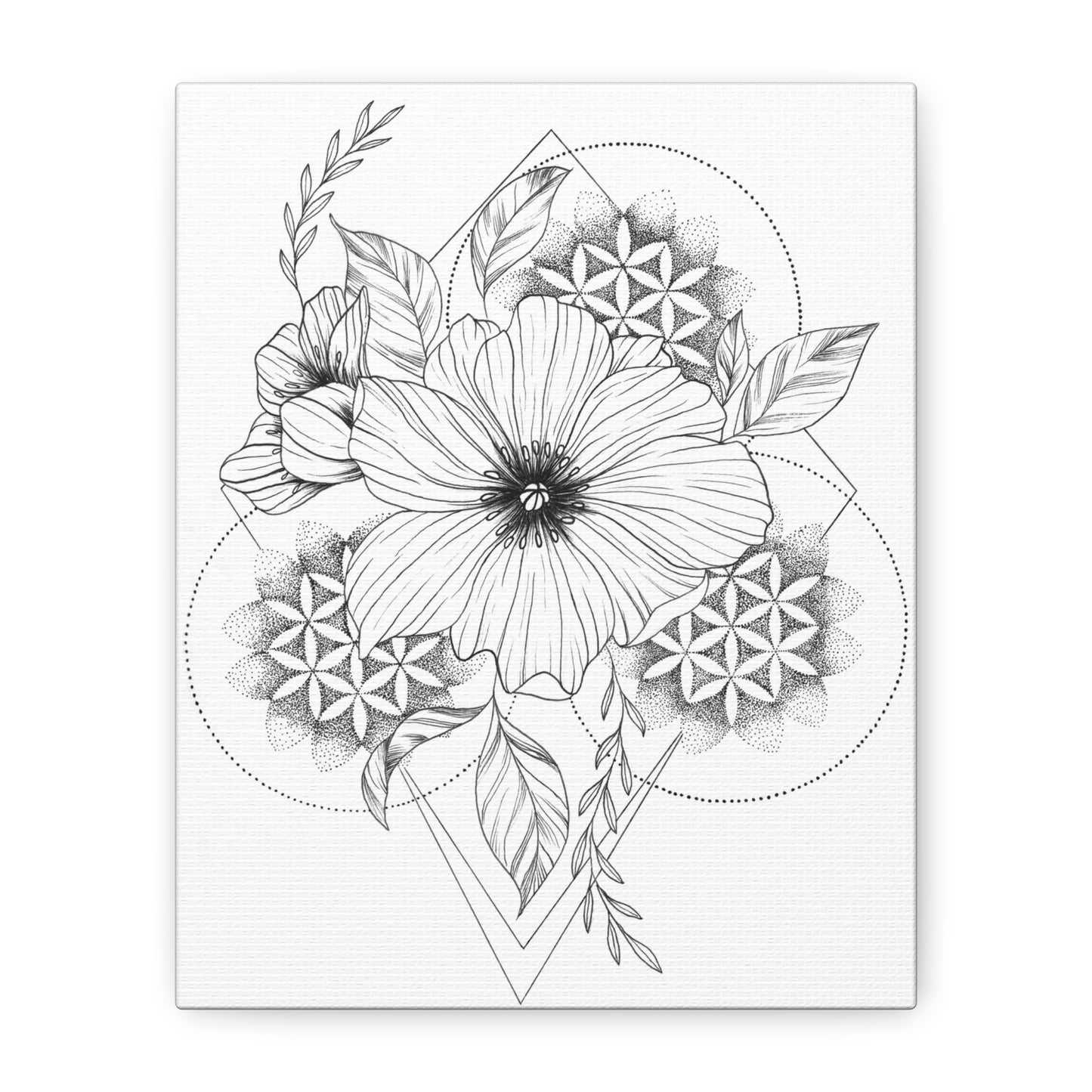 Canvas Print flowers sacred geometry