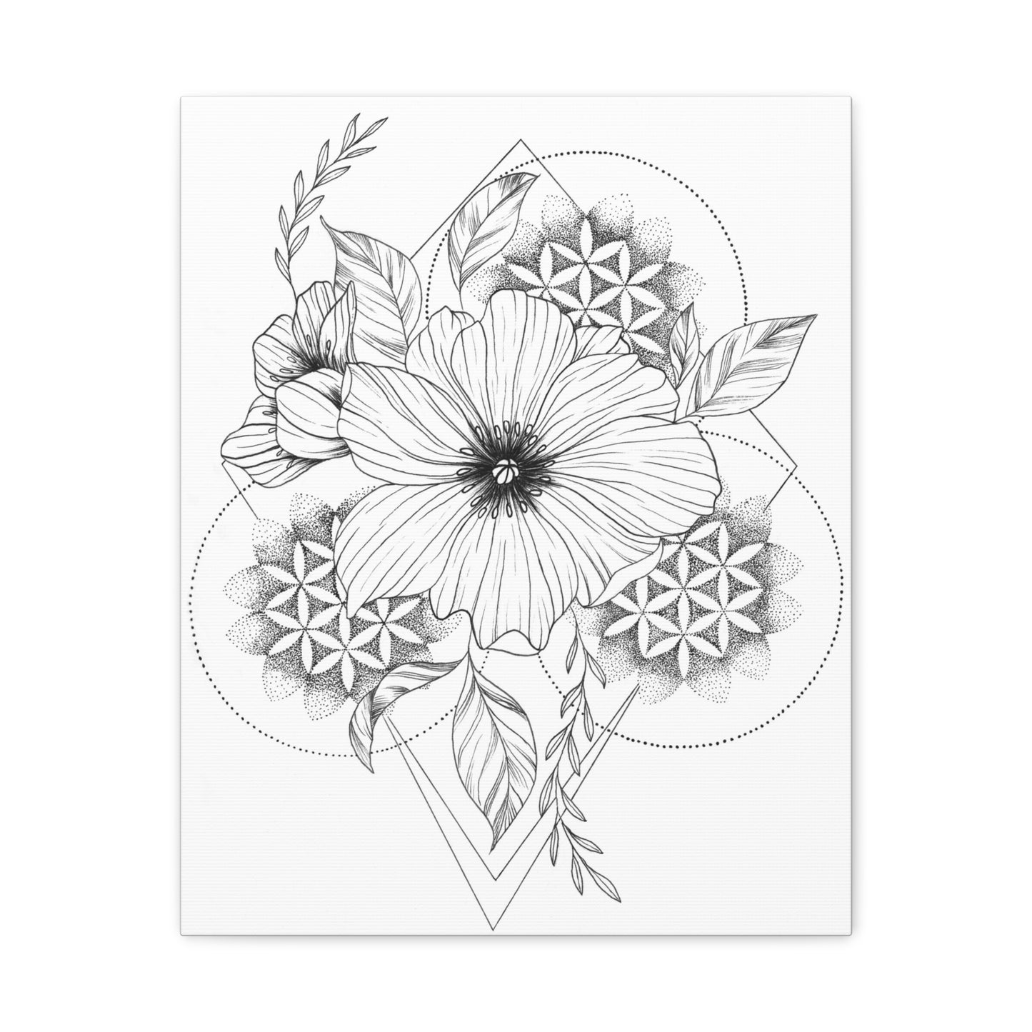 Canvas Print flowers sacred geometry