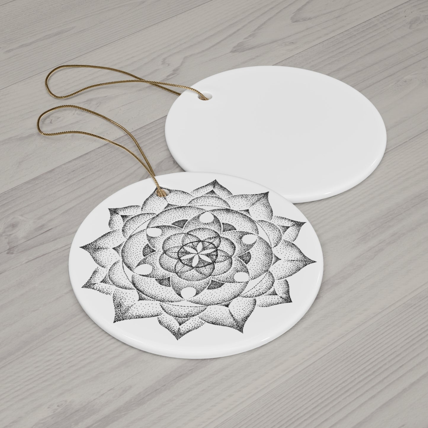 Ceramic Ornament Christmas Mandala Artwork